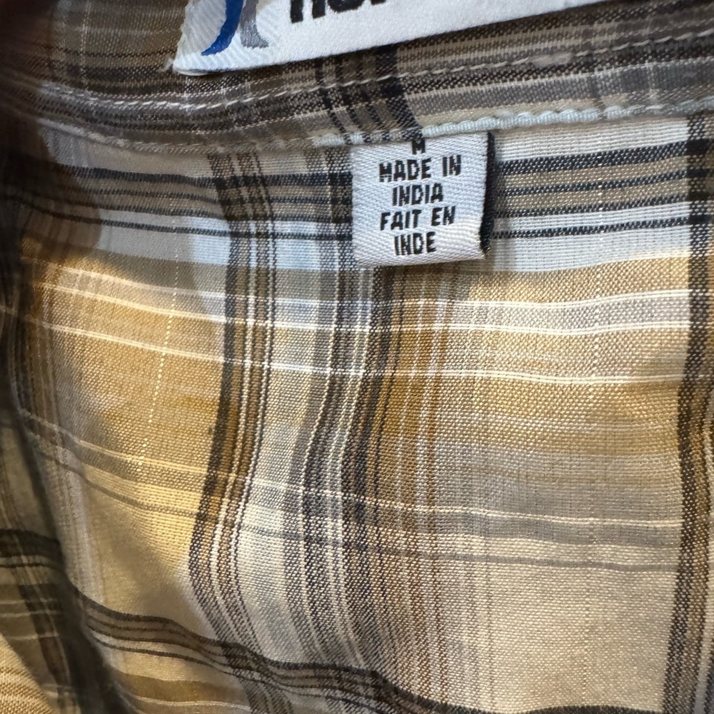 Hurley Men's Casual Plaid Shirt - Gray and Tan - Picture 4 of 5